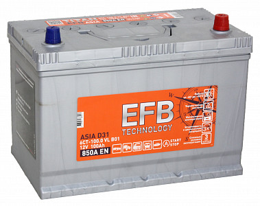 Автомобильный аккумулятор Asia EFB 6СТ-100.0 VL (D31FL) - фото Автомобильный аккумулятор Asia EFB 6СТ-100.0 VL (D31FL) - фото